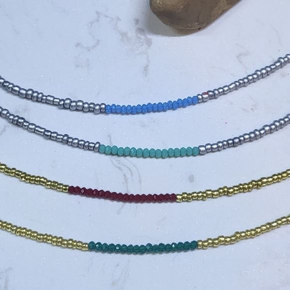 Handmade silver or gold beads with crystals - Picture 6 of 6